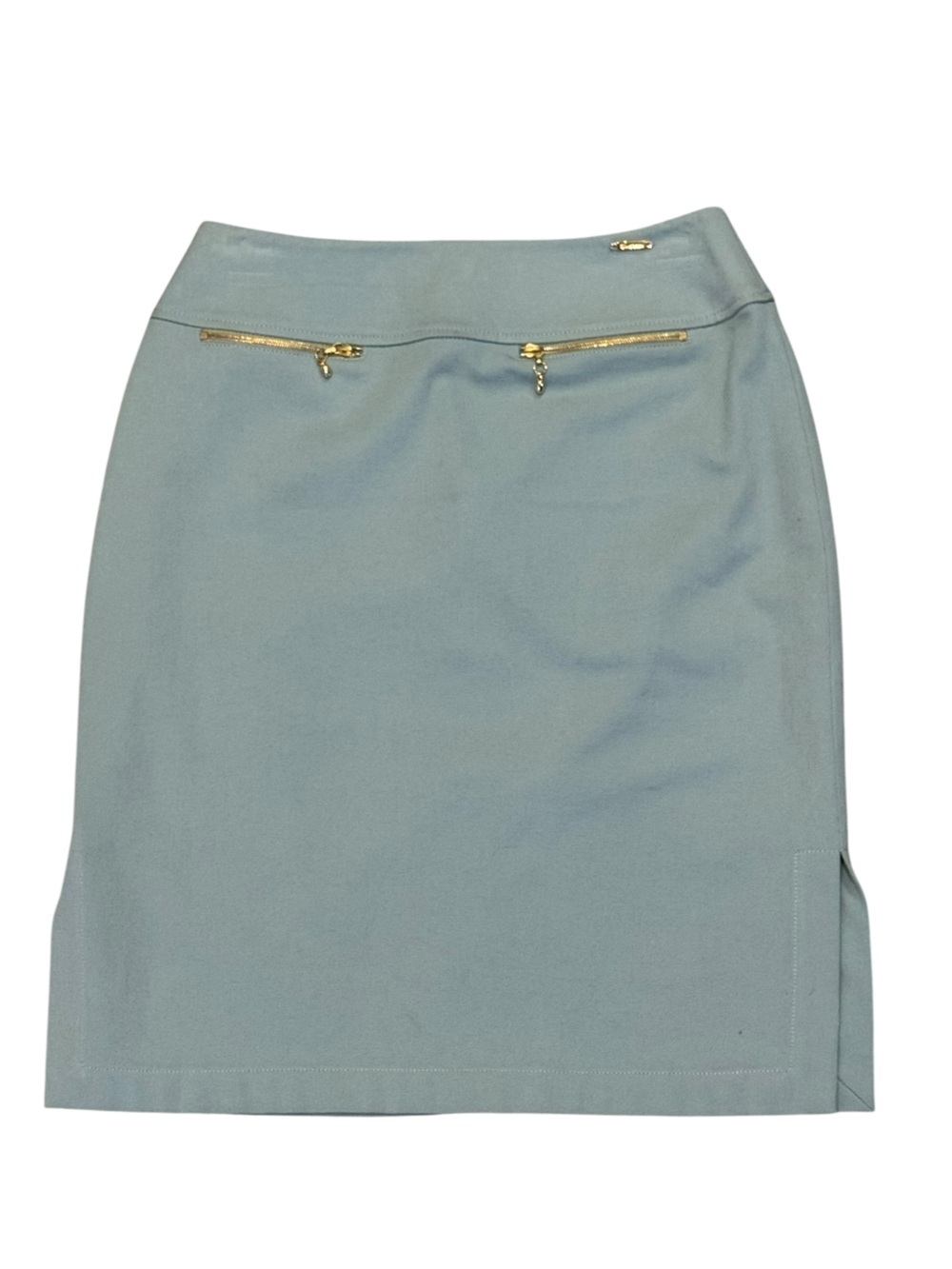 St. John Sport Pencil Skirt Gold Zip Size 2